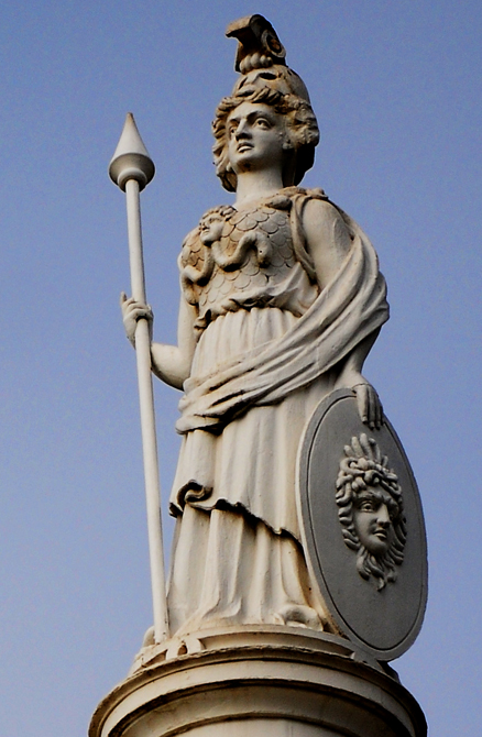 Minerva, the Roman Goddess of Wisdom stands atop the old courthouse in Merced. Photo by Charles Guest of memorable Places Photography